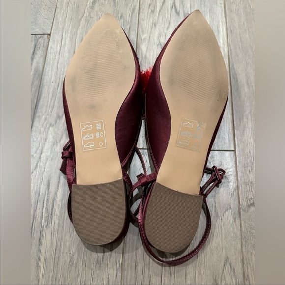 Asos Red and Blue Pom Pom Ballet Strappy Flats/Size 7 - Picture 5 of 7